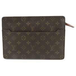 Louis Vuitton Monogram Pochette Homme Clutch Bag Brown M51795