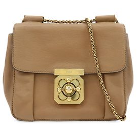 Chloé Borsa a spalla e crossbody in pelle Chloe Elsie con catena Marrone Camel