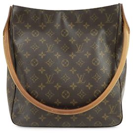 Borsa a tracolla Louis Vuitton Monogram Looping GM Brown M51145