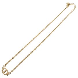 Collana in metallo con strass logo CD Christian Dior Pink Gold