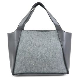 Stella Mc Cartney STELLA MCCARTNEY Borsa Tote in feltro e ecopelle Borsa a tracolla Gray