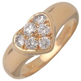 Anello Tiffany & Co Friendship Pave Heart 6P Diamond Ring K18 750YG US4 EU47