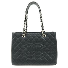 CHANEL GST COCO Mark Matelasse Caviarskin Chain Shoulder Bag A50995