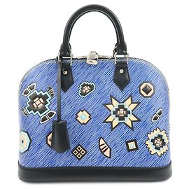 Bolso de mano Louis Vuitton Alma PM de piel Denim Epi Azul M50835