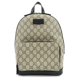 Zaino GUCCI GG Supreme in pelle Beige Nero 429020