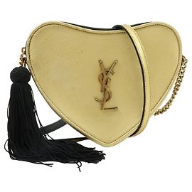 Autre Marque SAINT LAURENT PARIS Borsa a tracolla in pelle Cassandra Tassel Gold 540694