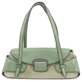 Bolsa de mão e de ombro TOD'S em couro gofrado e camurça Verde Sálvia