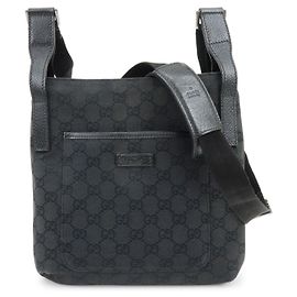 Borsa a Tracolla GUCCI GG Canvas Leather Nera 122793