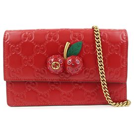 Borsa a tracolla GUCCI Interlocking G Guccissima Chain Cherry 481291