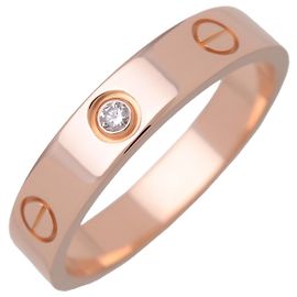 Cartier Mini Love 1P Diamantring K18 750PG Roségold #56 US7.75