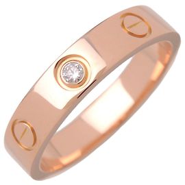 Anello Cartier Mini Love 1P Diamante # K18 750PG Oro Rosa #50 US5.25