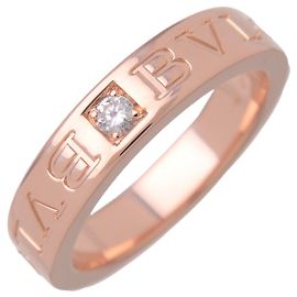 Bulgari Anillo BVLGARI Double Logo 1P Diamante K18 750PG Oro Rosa #50 US5.25