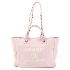CHANEL Deauville MM Borsa Tote in Tela e Pelle Borsa a Spalla A67001