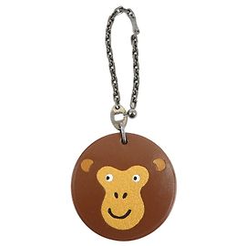 Hermès Portachiavi HERMES Monkey in pelle Brown Yellow