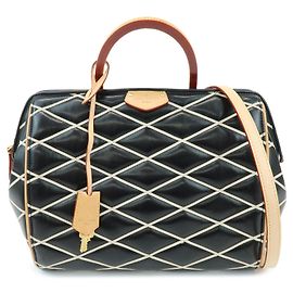 Louis Vuitton Malletage Doc PM Lamb Skin 2Way Bag Noir White M50002