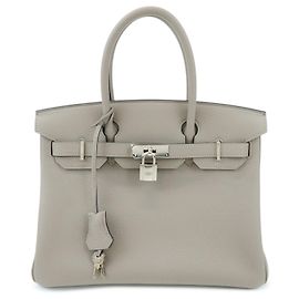 Hermès HERMES Birkin 30 Togo Leather Hand Bag A Stamped Gris Asphalte
