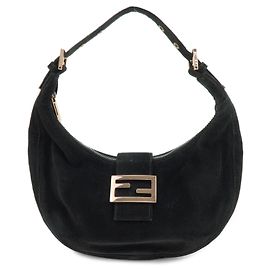 FENDI Borsa a mano e a tracolla in velluto a coste Nero 8BR020
