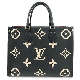 Louis Vuitton Bicolor Monogram Empreinte On The Go MM Noir Beige M45495