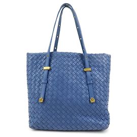 BOTTEGA VENETA Borsa Tote e Borsa a Mano in Pelle Intrecciato Blu V00A2