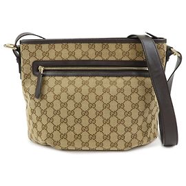 Borsa a spalla e a tracolla GUCCI in tela e pelle Beige Brown 388930