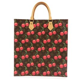 Louis Vuitton Monogram Cherry Sac Plat Tote Bag Brown Cherry M95010