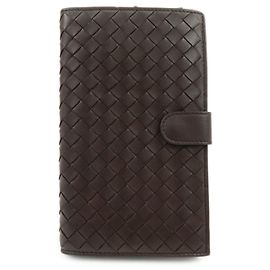 BOTTEGA VENETA Intrecciato Leder Bi-fold Langbeutel Braun 114074