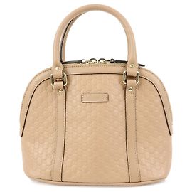 GUCCI Microguccissima Leder 2Way Bag Handtasche Beige 449654