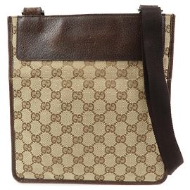 Borsa a Tracolla GUCCI GG Canvas Leather Beige Brown 27639