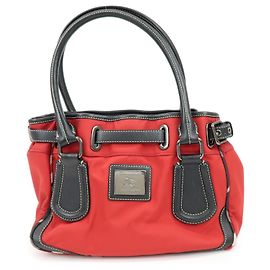 Borsa Tote BURBERRY Blue Label Nova Plaid in nylon e pelle Rosso Nero