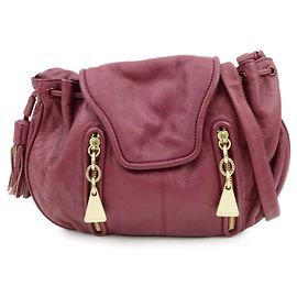Chloé Chloe See By Chloe Leder-Schultertasche Crossbody Bag Bordeaux