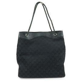 Borsa Tote e Borsa a Tracolla GUCCI GG Canvas Leather Black 109141