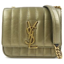 Autre Marque SAINT LAURENT PARIS Borsa a tracolla Vicky in pelle Borsa crossbody Oro