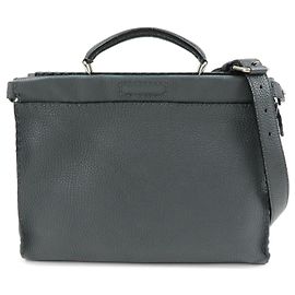 FENDI Selleria Peekaboo Borsa 2Way in pelle Borsa a mano Grigia 7VA406