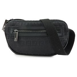 Borsa a tracolla FENDI Zucchino Canvas Leather Black 8BR324