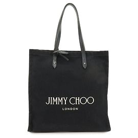 Borsa a tracolla e tote in pelle e tela logo JIMMY CHOO Nero