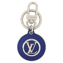 Louis Vuitton Porte Cles Padded Circle Leather Key Chain Blue M00744