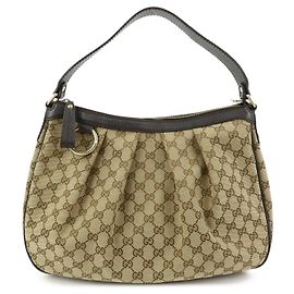 Borsa a tracolla e borsa a mano GUCCI Sukey GG Canvas Leather Beige Brown 364843