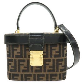 FENDI Borsa Vanity 2Way in tela Zucca e pelle Borsa a tracolla Marrone 09149311