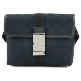 Borsello da vita GUCCI in pelle e tela GG Nero 131236