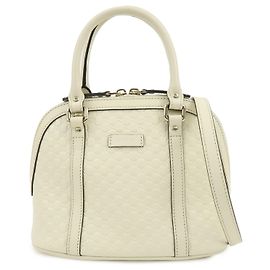 GUCCI Micro Guccissima Leder 2WAY Tasche Handtasche Ivory 449654