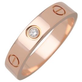 Cartier Mini Love 1P Diamantring K18 750PG Roségold #52 US6 EU52 HK13