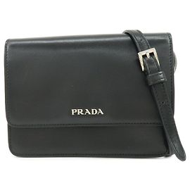 PRADA Bolso de hombro y bandolera mini 2Way y bolso de mano en piel Negro BT1031