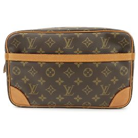Louis Vuitton Monogram Compiegne 28 Pouch Clutch Bag Brown M51845