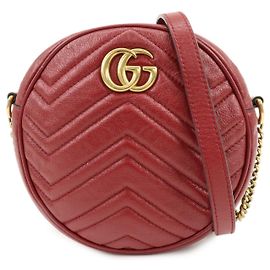 Borsa a tracolla con catena in pelle chevron GUCCI GG Marmont Heart 550154