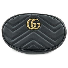 Borsa vita e a tracolla GUCCI GG Marmont in pelle Black 476434
