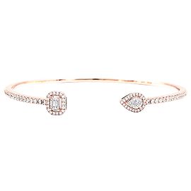 Brazalete Messika, "My Twin Toi & Moi pavé, petit modèle" en oro rosa y diamantes.