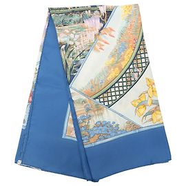 Hermès Giverny Seidentuch Blau 90