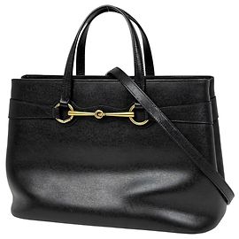 Borsa Gucci Horsebit 2WAY in pelle nera