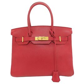 Hermès Borsa Hermes Birkin 30 in pelle Epsom rossa