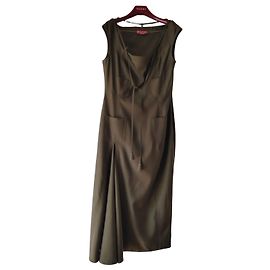 Gucci Midikleid aus Wolle in Militärgrün
